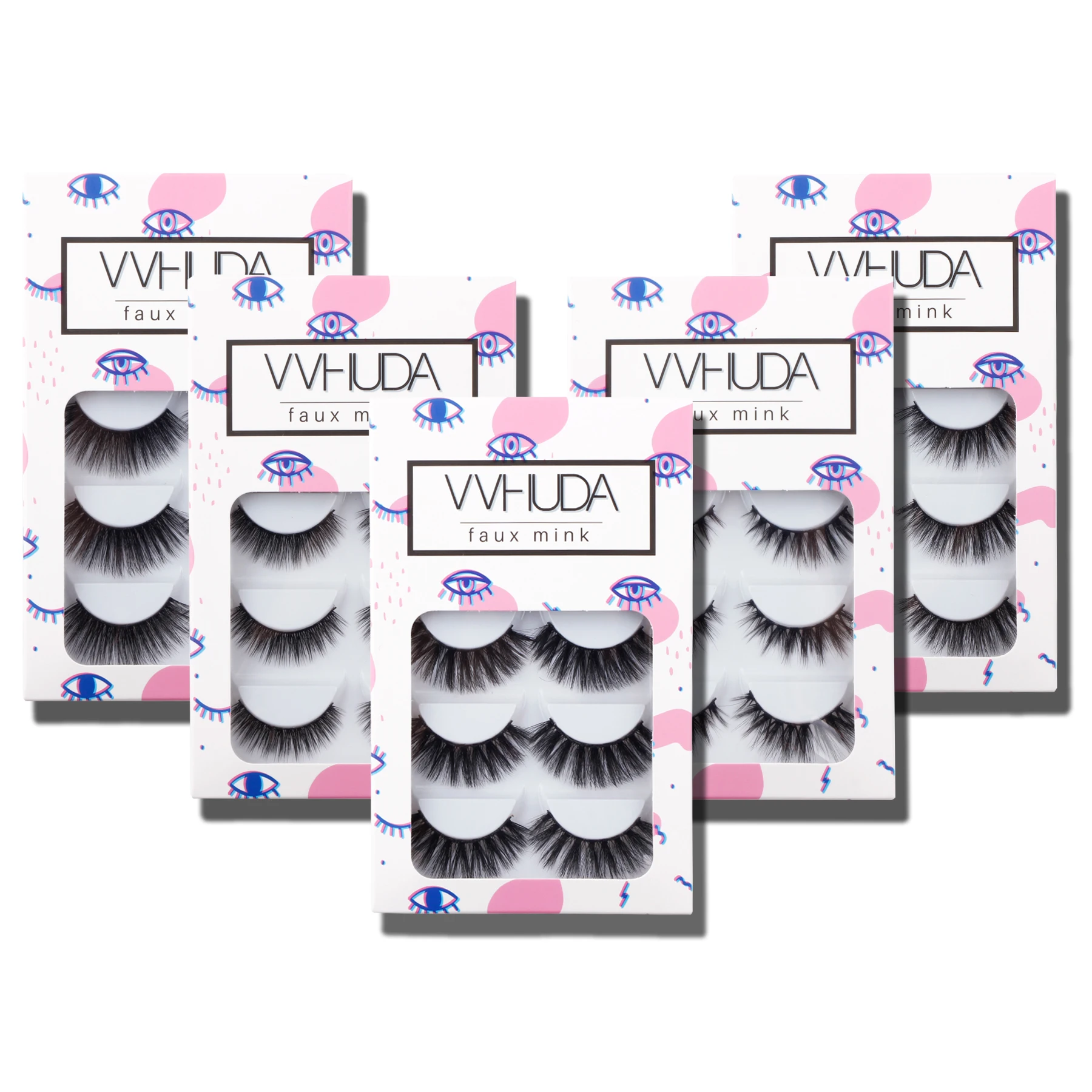 Ресницы из искусственной норки VVHUDA Demi Wispies Супермягкие конические волокна 5 пар
