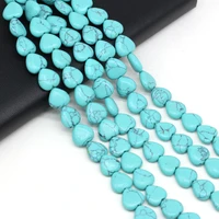 16pcslot natural blue turquoises beaded heart shape agates stone loose beads fit women jewelry bracelets necklaces accessories