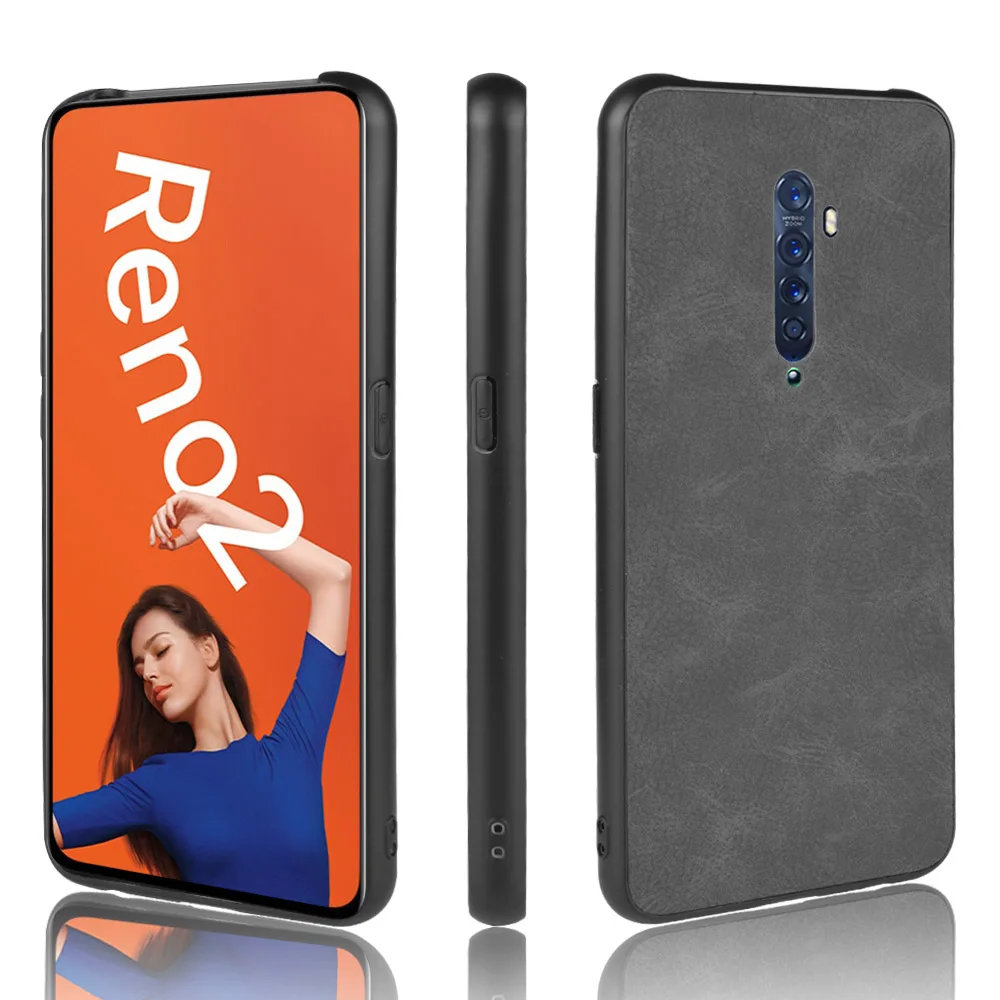 Мягкий чехол из ТПУ и овечьей искусственной кожи для Oppo Reno 2 | Мобильные телефоны