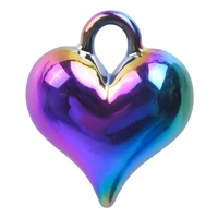 10pcs loving heart alloy charms pendant accessories rainbow color for jewelry making earring necklace diy metal bulk wholesale