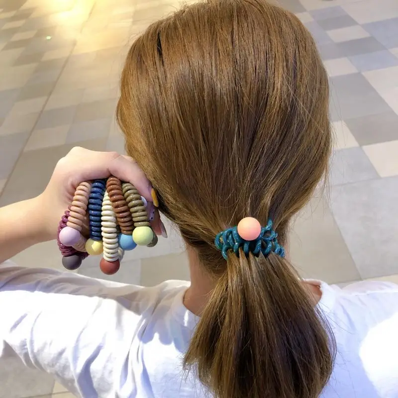 Резинка для волос в Корейском стиле модный головной убор с цветным шариком