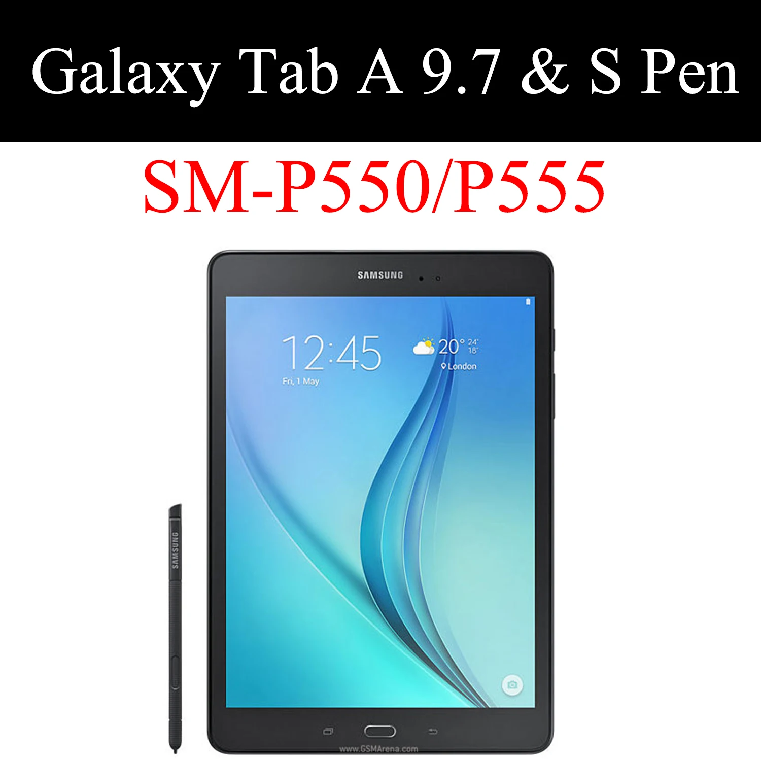 Флип-чехол для планшета для samsung Galaxy Tab A 9,"& S Pen fundas smart sleep Wake чехол с подставкой твердый трехслойный для SM-P550/P555