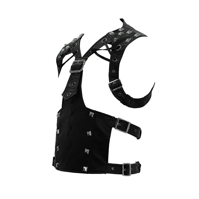 

Devil Fashion Men's Vest Black Top Rivet Fashion Style Punk Rock Top Accessories Men's PU Leather Prom Costume