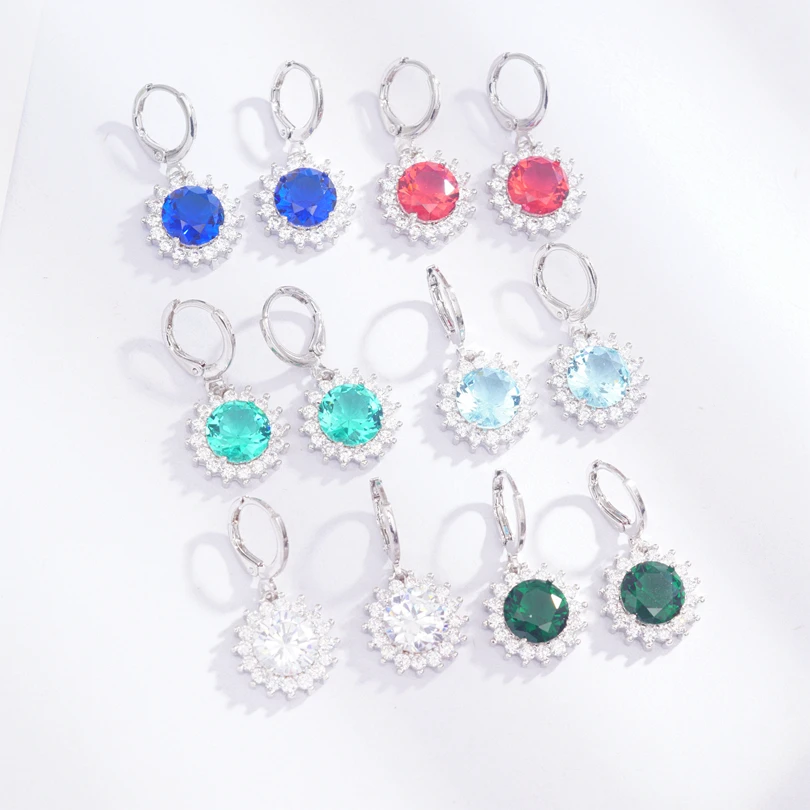 Женские длинные серьги подвески круглой формы 6 цветов с крупным