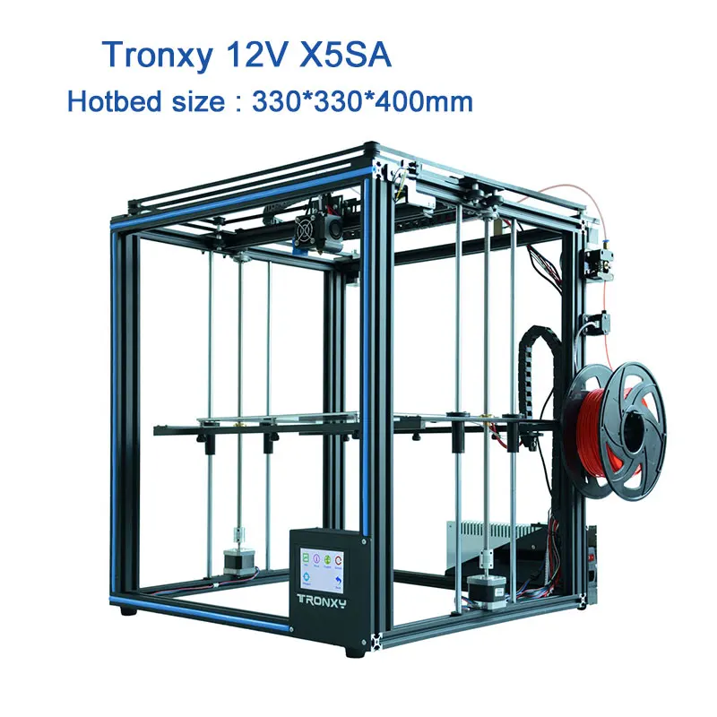 Tronxy Модернизированный X5SA 24 в блок питания 3d принтер полностью металлический CoreXY DIY наборы 24 в тепловой стол 330*330 мм авто уровень 3d печать - color: X5SA 12V