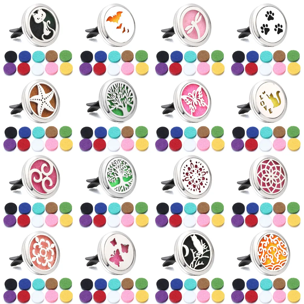 Aromatherapy Car Air Freshener Perfume Diffuser Clip Car Air Vent Freshener Essential Oil Diffuser Locket Pendant DIY Accesorios