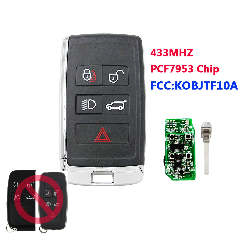 

Remodling Key For Landrover Smart Card 315/ 433Mhz PCF7953 Chip W/O Logo