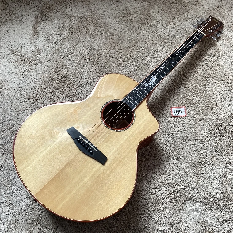 

Акустическая/народная деревянная гитара, 41 дюйм, твердая ель, верх, твердая красная древесина
