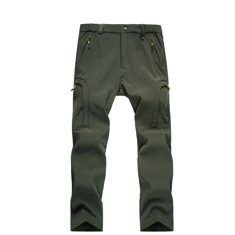 Мужские уличные походные ветрозащитные водонепроницаемые брюки флисовые лыжные