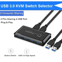 usb 3 0 kvm switch selector 2 computers sharing 4 usb devices for mouse keyboard scanner printer one button swapping