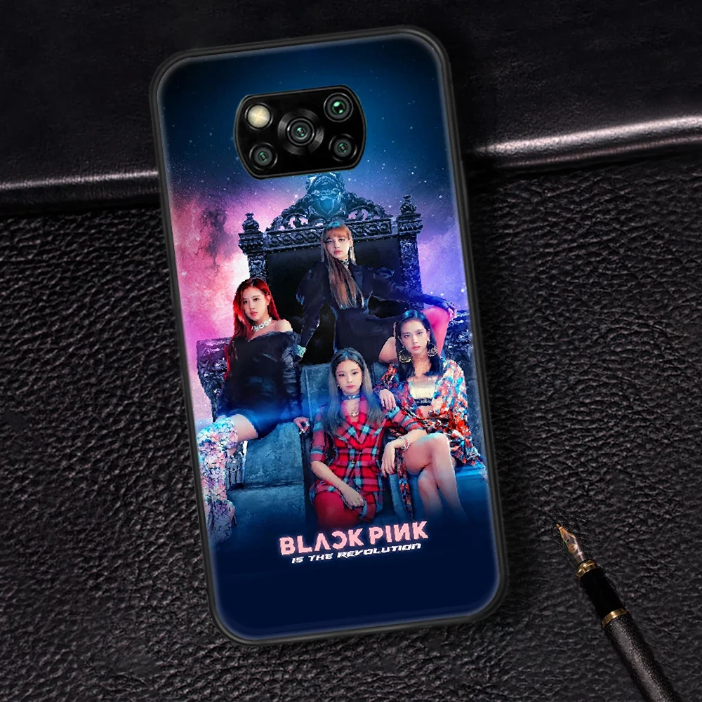 

BLACKPINKS Phone Case Cover Hull For Xiaomi Mi A2 A3 8 9 SE 9T 10 10T Lite Pro Ultra Poco X3 black Hoesjes Fashion Shell Pretty