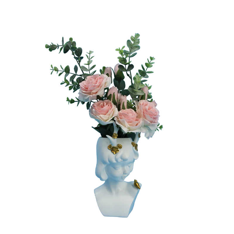 SHANCO симпатичный Рог девушка из смолы скульптура персонаж цветочный горшок домашний Декор Гостиная Спальня столешница ваза подарок скандинавский Dec