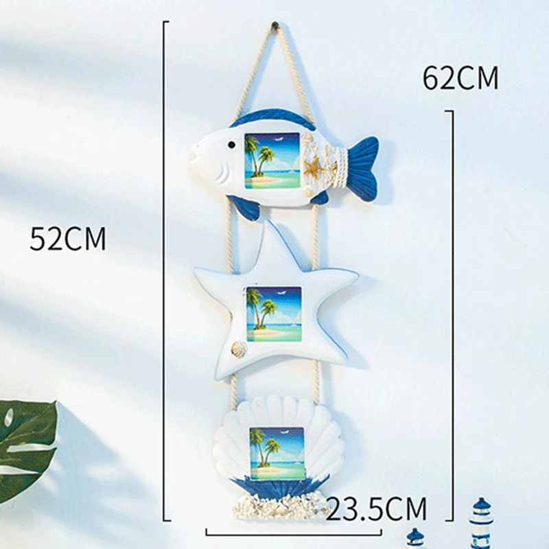 

White Ocean Photo Frame Children Room Sea Fish Photo Frames on the Wall Frames for Living Room Wood Poster Frame Art Home Decor