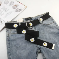 new womens corset designer daisy canvas waist belt punk waistband double d ring buckle belts for women jeans dress accessories