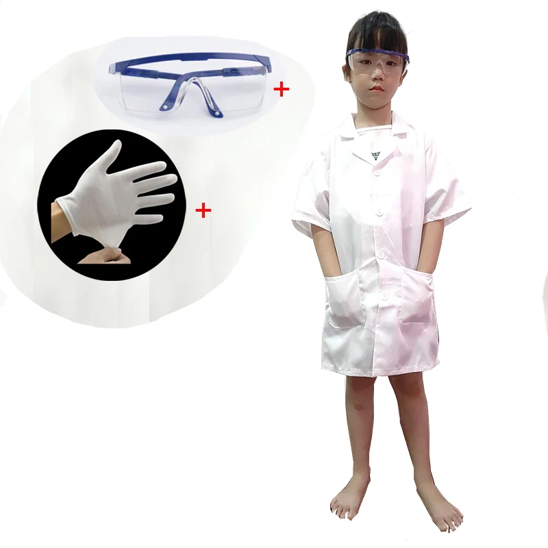 Халат детский с логотипом на заказ белое лабораторное пальто для врачей