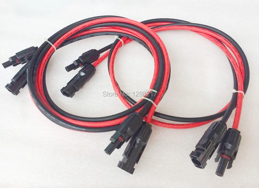6 4 1/2 мм2 10 12 14 AWG солнечные PV кабельные разъемы 1 красный + черный медный провод на