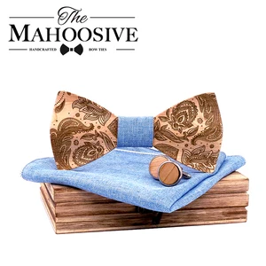 Деревянный галстук-бабочка T262 с 3d-рисунком Пейсли для мужчин, деревянный галстук-бабочка ручной работы, подарок для мужчин на свадьбу, вечеринку