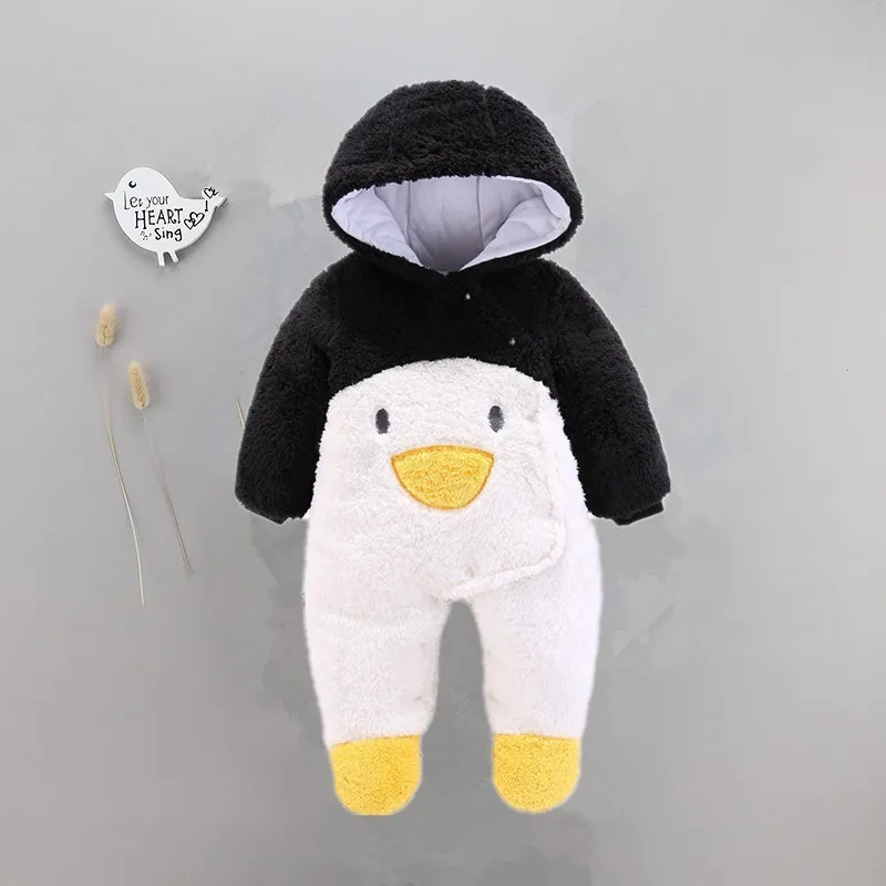 Коралловые детские комбинезоны из флиса Зимняя Теплая Одежда для новорожденных