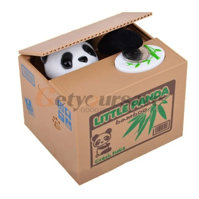 Panda Панда Кот вор копилка для денег игрушка копилка подарок Дети копилки автоматический палантин копилка - Цвет: Panda