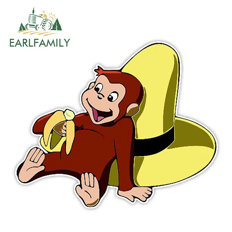 EARLFAMILY 13 см x 10 7 забавная любопытная Джордж переводная картинка индивидуальный
