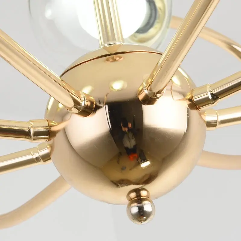 Светодиодная лампа стеклянный дизайн Золотая люстра светильник ing Современная