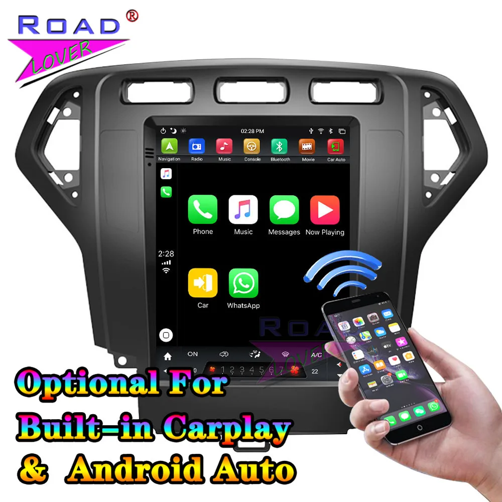 

For Ford Mondeo 2007-2010 Tesla Style Car Multimedia Player Android 9.0 PX6 4G+64G 6 Core 9.7" GPS Radio Stereo Tape Recorder