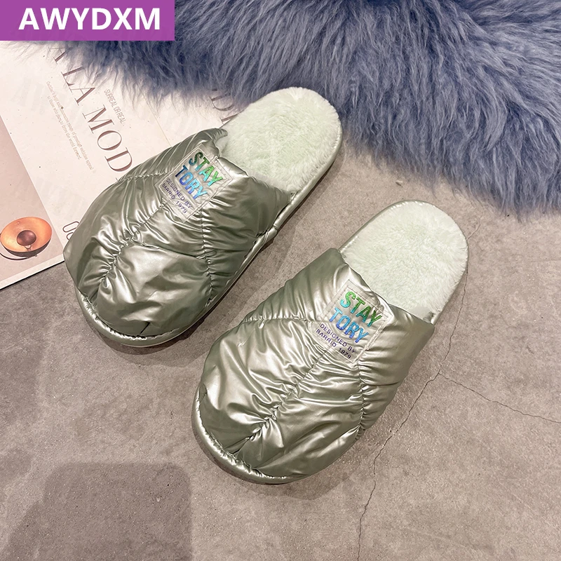 

Шлепанцы женские, хлопковые, на плоской подошве, зимние, 2021