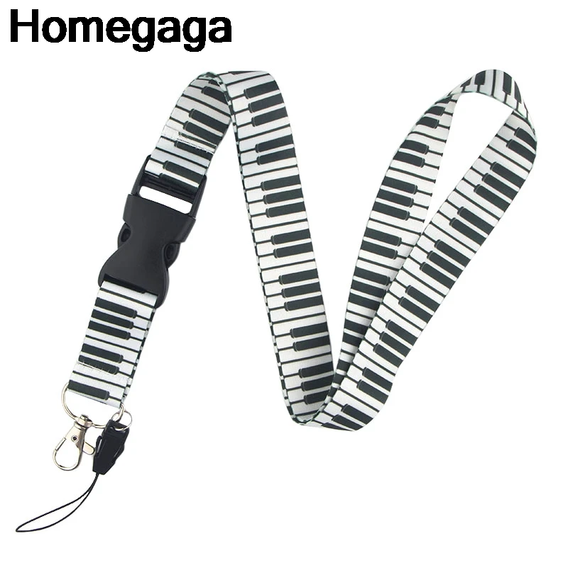 Homegaga фортепиано клавиатура Lanyards id Держатели для телефонов ожерелье аксессуар для ключей шеи ремни нагрудные опознавательные Значки для идентификации владельцев тесьма D2332