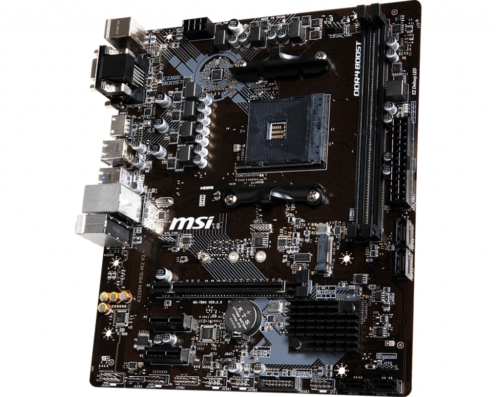 MSI материнская плата A320M PRO-M2 V2 системная плата AMD Socket am4 ddr4 memory rams M.2 SATAIII ssd HDMI+ VGA+ DVI PCI-E 3,0X16 материнская плата для рабочего стола 2011