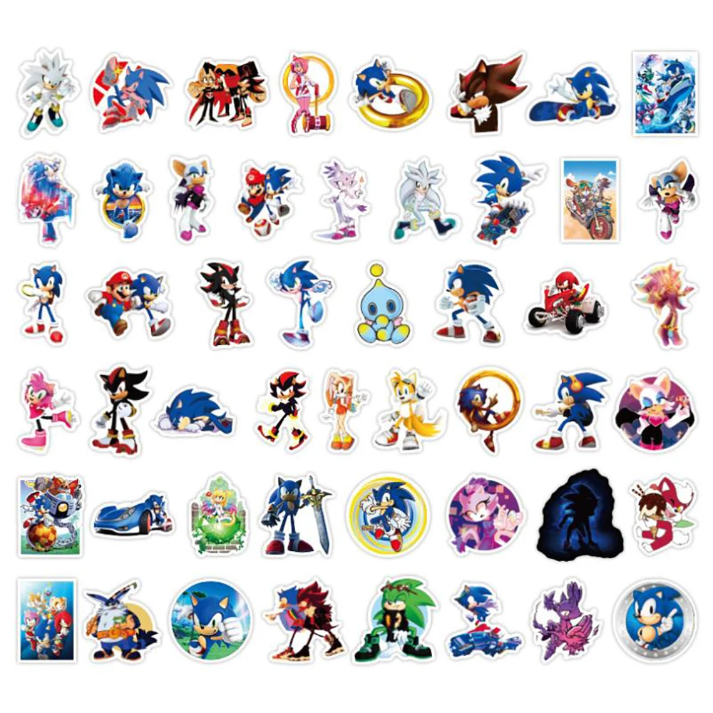 

50PCS Anime Sonic Game Stickers DIY Motorcycle Travel Luggage Guitar Skateboard Cool Graffiti Sticker Decal for Kid Toy Gift