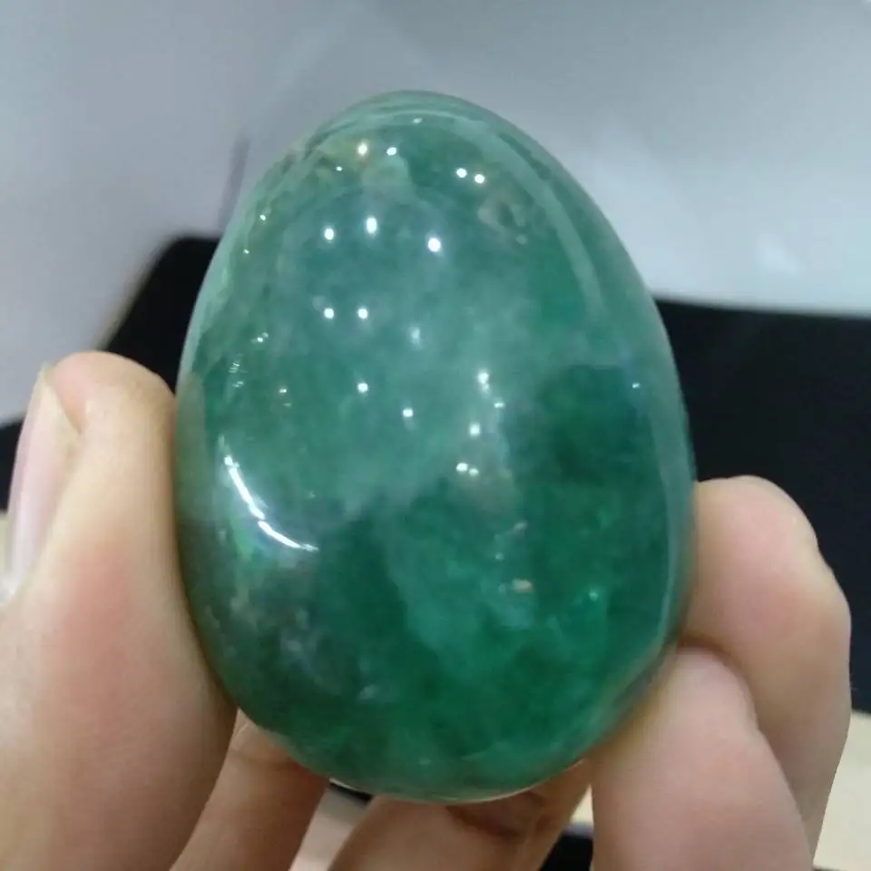 

Gemstone egg 1 pcs 50*30mm Natural Green Fluorite egg Crystal Balls Healing Chakra Reiki Balls for decoration