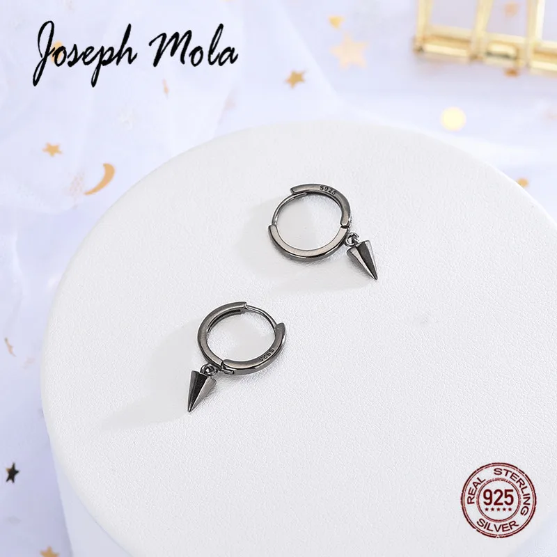 Joseph Mola 100% стерлингового серебра 925 1 Пара Модный панк маленький кулон конус серьги