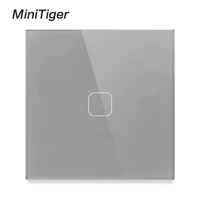 minitiger eu standard touch switch 1 gang 1 way wall light touch screen switch crystal glass panel with led