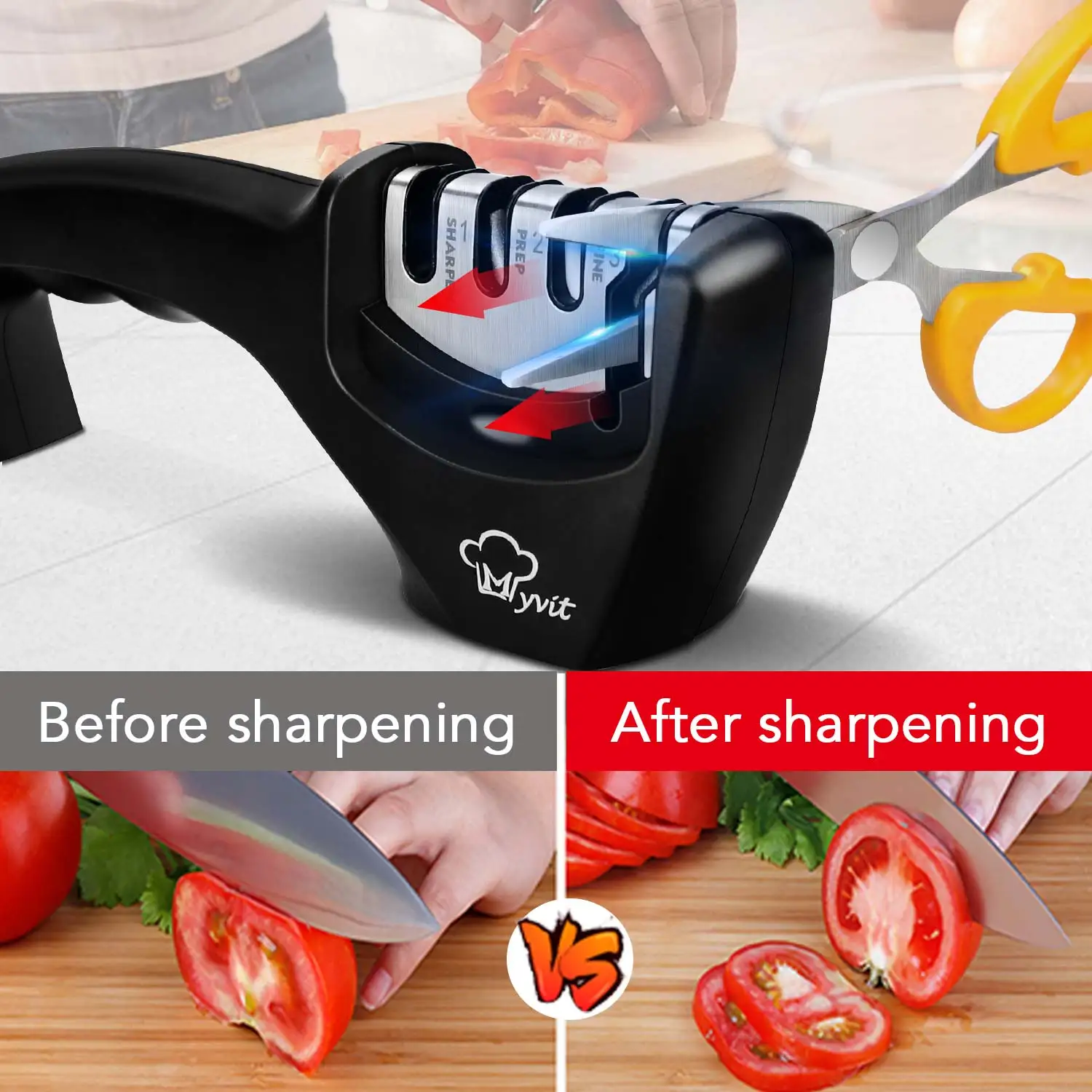 

Knife Sharpener 4 Stages Professional Sharpening Stone Whetstone Tungsten Diamond&Ceramic Scissors Kitchen Sharpeners Grindstone