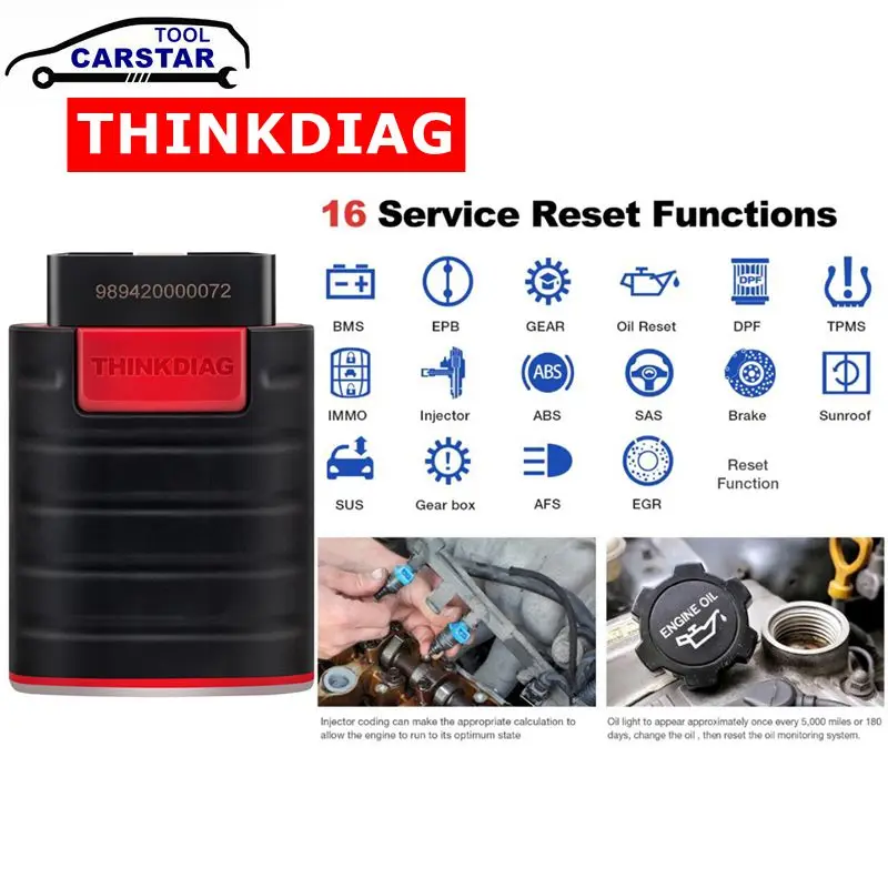 Диагностический сканер ошибок THINKDIAG OBD2 16 видов функций сброса|Диагностические