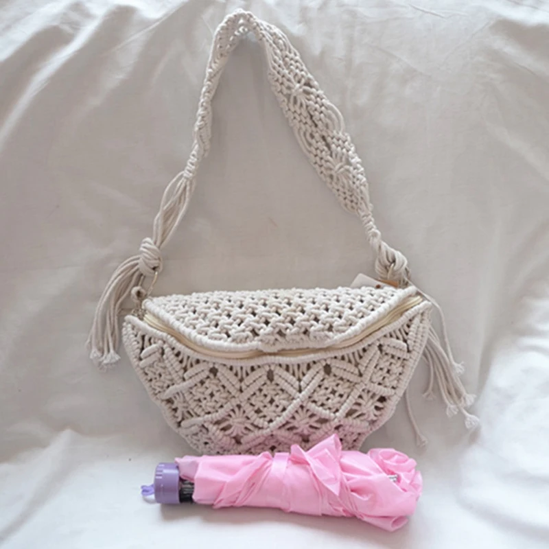 Сумка-бум из хлопка тканый уличный кошелек летняя пляжная сумка для отпуска