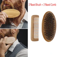 beard brush boar bristle for mens mustache shaving comb face massage facial hair cleaning brush comb