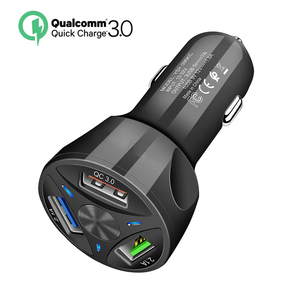 Зарядное устройство Qualcomm Qc 3 0 QC 4 автомобильное зарядное с Usb портами мобильный