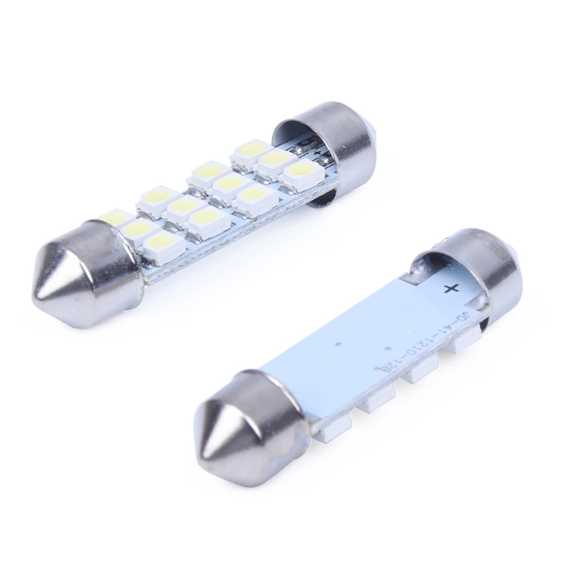 20 шт 3528 SMD светодиодный лампы белый автомобиль купол с фестонами интерьер