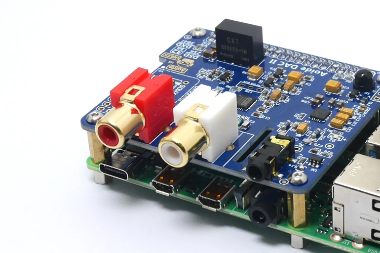 Aoide UGEEK DAC II Hifi звуковая карта+ алюминиевый корпус комплект | для Raspberry Pi 4B | ES9018K2M | 384 кГц/32-бит | с высоким уровнем Resolutio | поддержка DSD