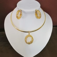 fine jewelry sets pendant necklaces earrings for women girls gold color ghana nigeria ethiopian wedding gifts