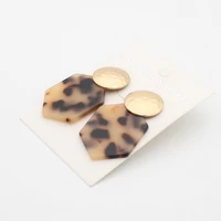 tortoise shell earrings leopard acrylic earrings large hexagon earrings for women fashion acetate jewelry