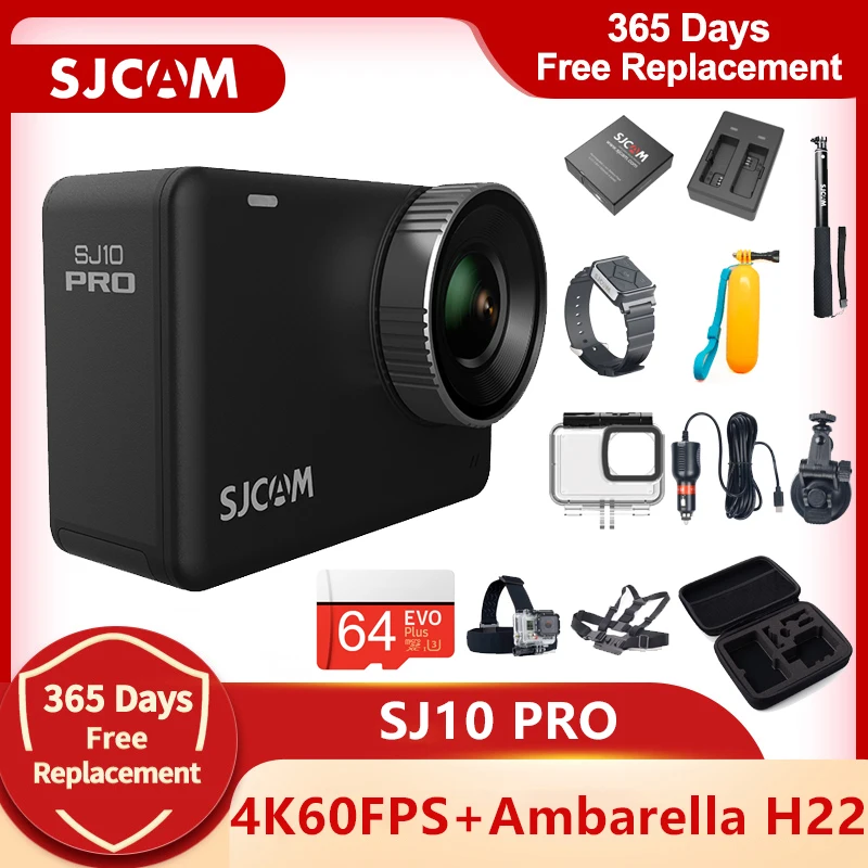 Оригинальная Экшн камера SJCAM SJ10 Pro 4K Supersmooth 60FPS WiFi Ambarella H22 Chip спортивная