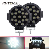 rutense 63w 7 inch round work light high power red suitable for all kinds of off road vehicles led car light suv atv