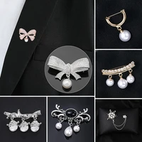 1pc fashion simulated pearl rhinestone bowknot brooch gift jewelry wedding brooches brooch pin
