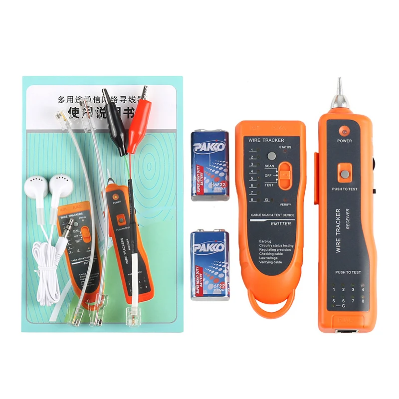 XQ-350 RJ11 RJ45 Cat5 Cat6 Telephone Wire Tracer Toner Ethernet UTP LAN Network Cable Tester Detector Line Finder