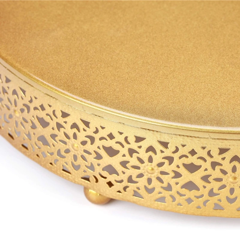 

Wedding Cake Stand Decoration Party Mirror Tray Dessert Electroplate Gold Cupc ake Table Home Display Tools