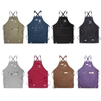 new durable goods unisex canvas barber men and women work apron with tool pockets flower shop coffee restaurant kitchen apron
