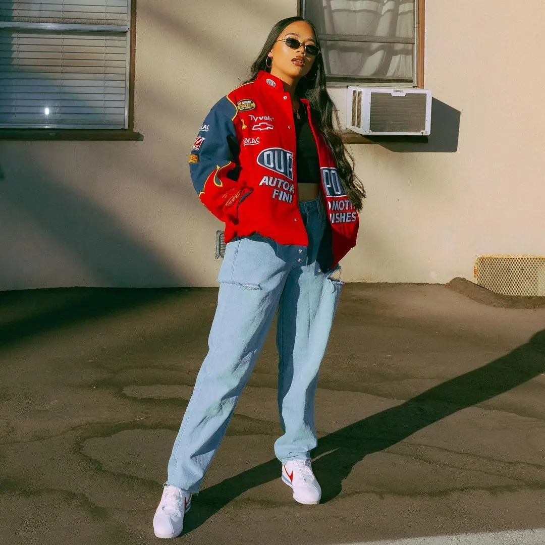 

Women Autumn and Winter Letter Printed Casual Loose Long Sleeve Jacket Women Coat Women Winter Clothes Women Oversized Jacket