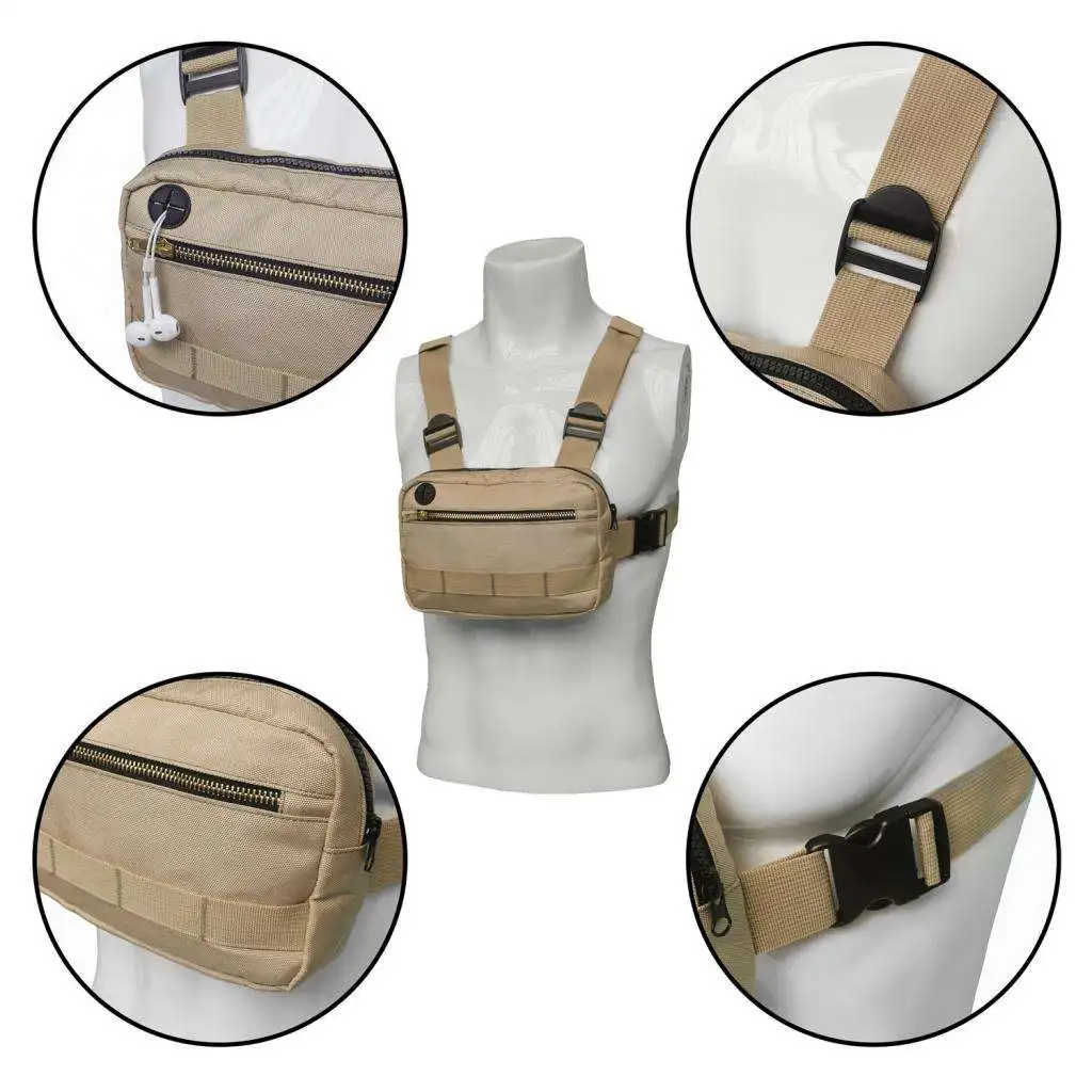 Running Chest Bag Streetwear Shoulder Front Pack Hiking Camping Phone Holder |